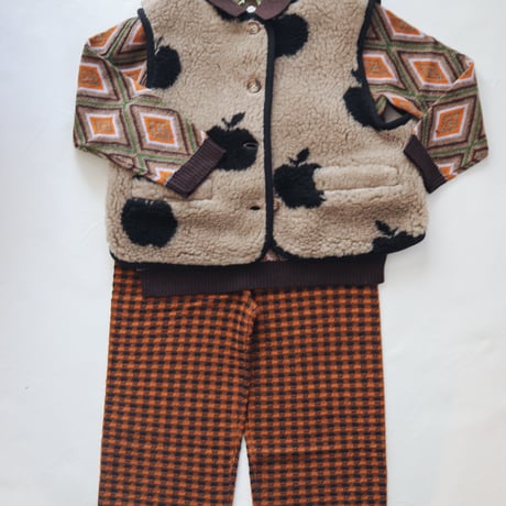 Checked Pants -DARK NAVY/BURNT AMBER- / FUB
