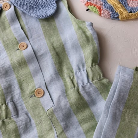 Cordelia Overall- Pastel Stripe / Breeze - / kalinka