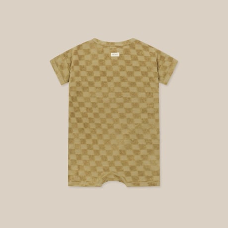 Dusky Checkerboard Terry Beach Romper / organic zoo