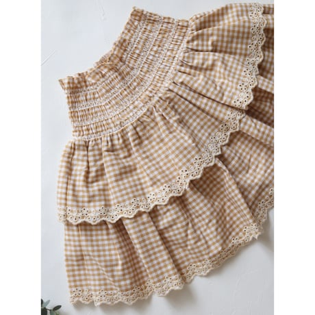 💎Akiko Skirt Yellow Check/  C'era una volta