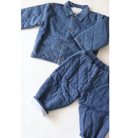 【ラスト1点】QUILTED HEMP DENIM PANTS -  DENIM /GROWN