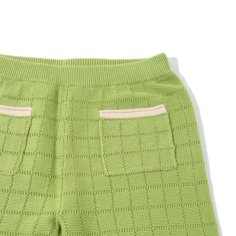 CHECKBOARD TROUSERS (WIDE LEG SHAPE, ANKLE LENGTH)/ knit planet