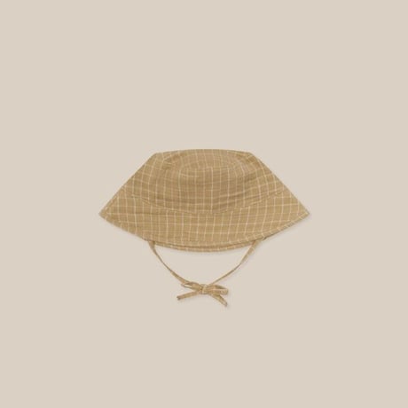 【ラスト１点】Grid Check Bucket Sun Hat Wheat / organic zoo