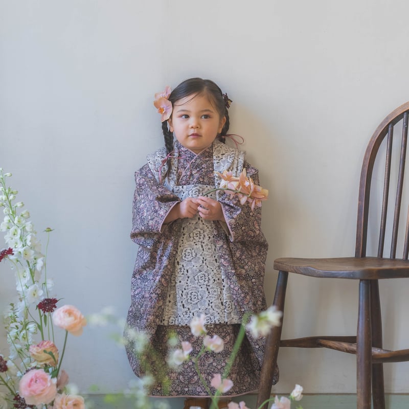 【新作】 七五三 着物 ハンドメイド ゴブラン生地　女の子 被布 被布ドレス 新作】 七五三 着物 ハンドメイド ゴブラン生地 女の子 被布 被布