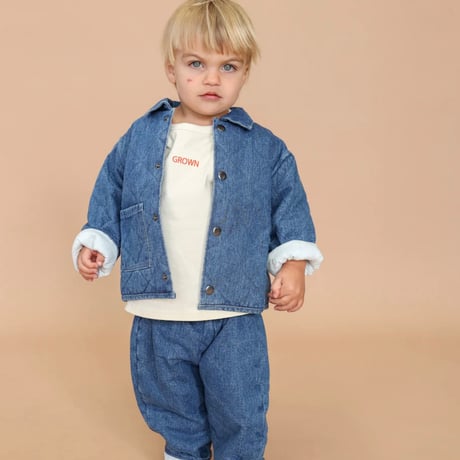 【ラスト1点】QUILTED HEMP DENIM PANTS -  DENIM /GROWN