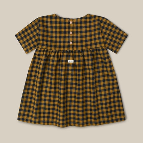Blueberry Gingham Gather Dress / organic zoo