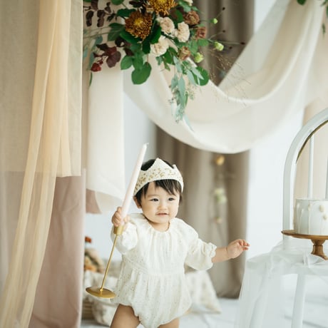 【ラスト１点★再入荷】THE ROSE ROMPER - Parisian cream Sparkle  / Littie Stories of You