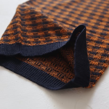 Checked Pants -DARK NAVY/BURNT AMBER- / FUB