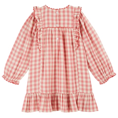 Pink gingham ruffled dress / Emile et Ida