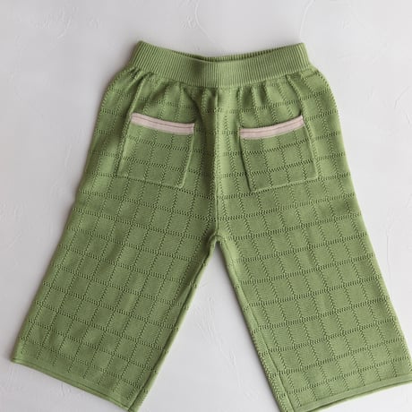 CHECKBOARD TROUSERS (WIDE LEG SHAPE, ANKLE LENGTH)/ knit planet