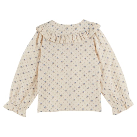 【ラスト１点】Ecru blouse with blue flowers / Emile et Ida