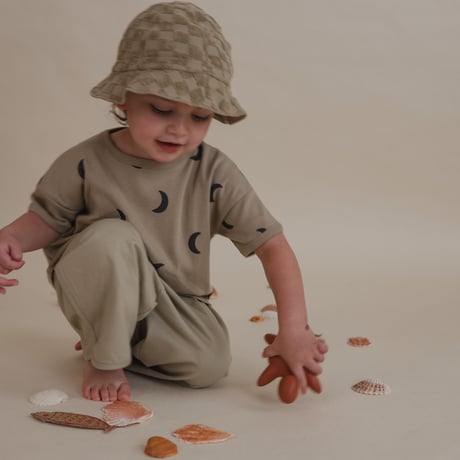 Dusky Checkboard Terry Sun Hat / organic zoo