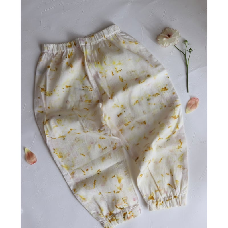 Oo 別注 / バンドルダイキッズパンツ【イエロー系(菊芋の花