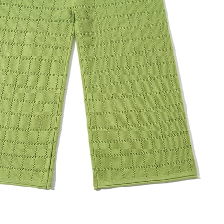 CHECKBOARD TROUSERS (WIDE LEG SHAPE, ANKLE LENGTH)/ knit planet