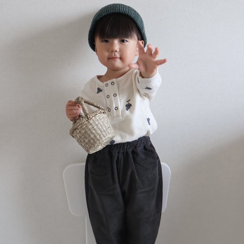 【新品未使用】studio boheme pants carrot carbon Carrot Corduroy pants for kids from birth to 10Y Organic Cotton