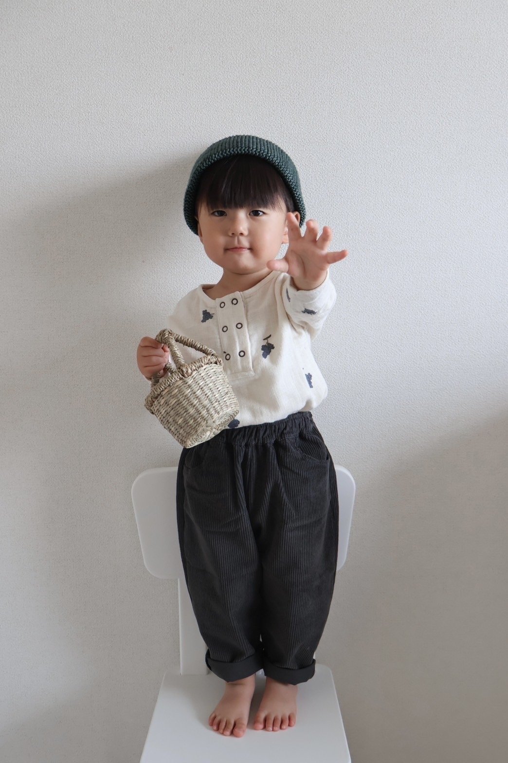 【新品未使用】studio boheme pants carrot carbon Carrot Corduroy pants for kids from birth to 10Y Organic Cotton