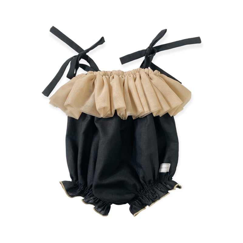 ロンパース】Bombonera Sisi Lino Negro / BABY TRIANA 