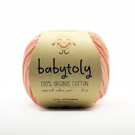 【毛糸】100% Organic Cotton Yarn - PAPAYA / babytoly