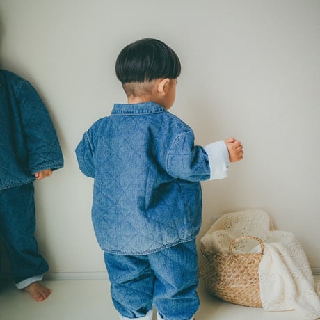 【ラスト１点】QUILTED HEMP DENIM JACKET - DENIM /GROWN