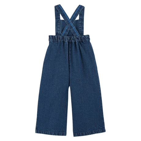 【ラスト１点】【KIDS】 Blue denim embroidered overalls / Emile et Ida