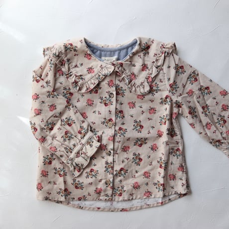 Top CAPUCINE 【Pink flowers corduroy】 / Loir paris