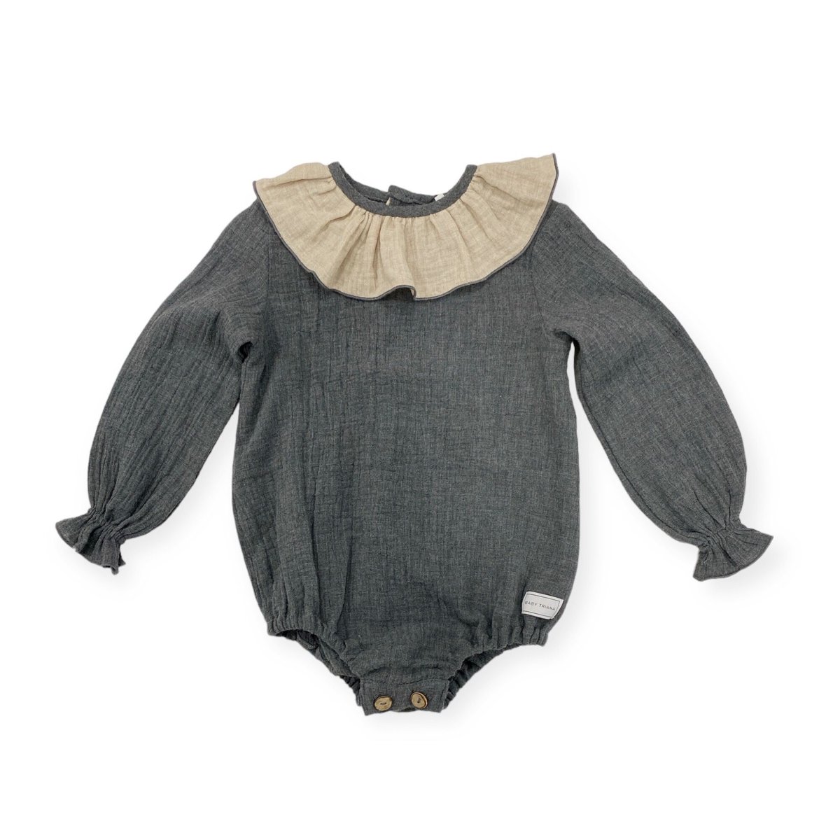 ロンパース】 Ranita Triana Muss Gris Cuello Beige / 