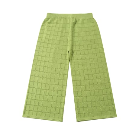 CHECKBOARD TROUSERS (WIDE LEG SHAPE, ANKLE LENGTH)/ knit planet