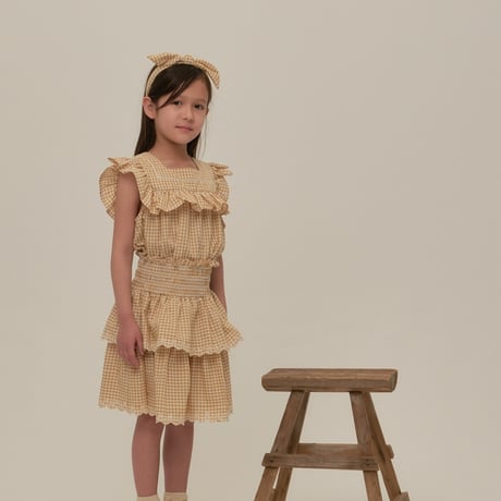 💎Akiko Skirt Yellow Check/  C'era una volta