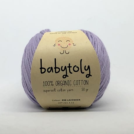 【毛糸】100% Organic Cotton Yarn - LAVENDER / babytoly