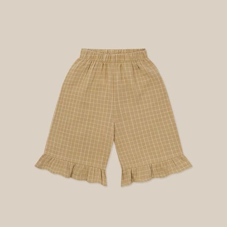 【ラスト１点】Grid Check Frill Culottes Wheat / organic zoo