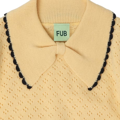 Pointelle  Polo - WHEAT -/ FUB
