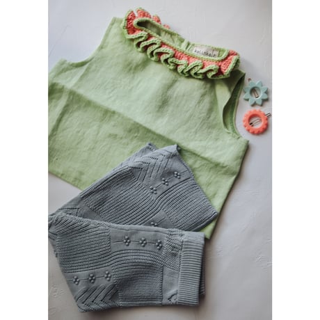 【ラスト１点】nermie pointail knit pant - mint - / nermie