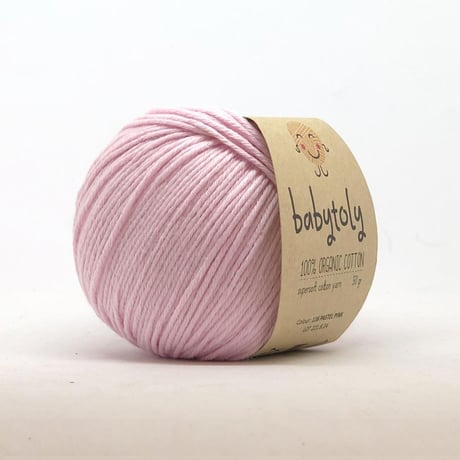 【毛糸】100% Organic Cotton Yarn - PASTEL PINK / babytoly