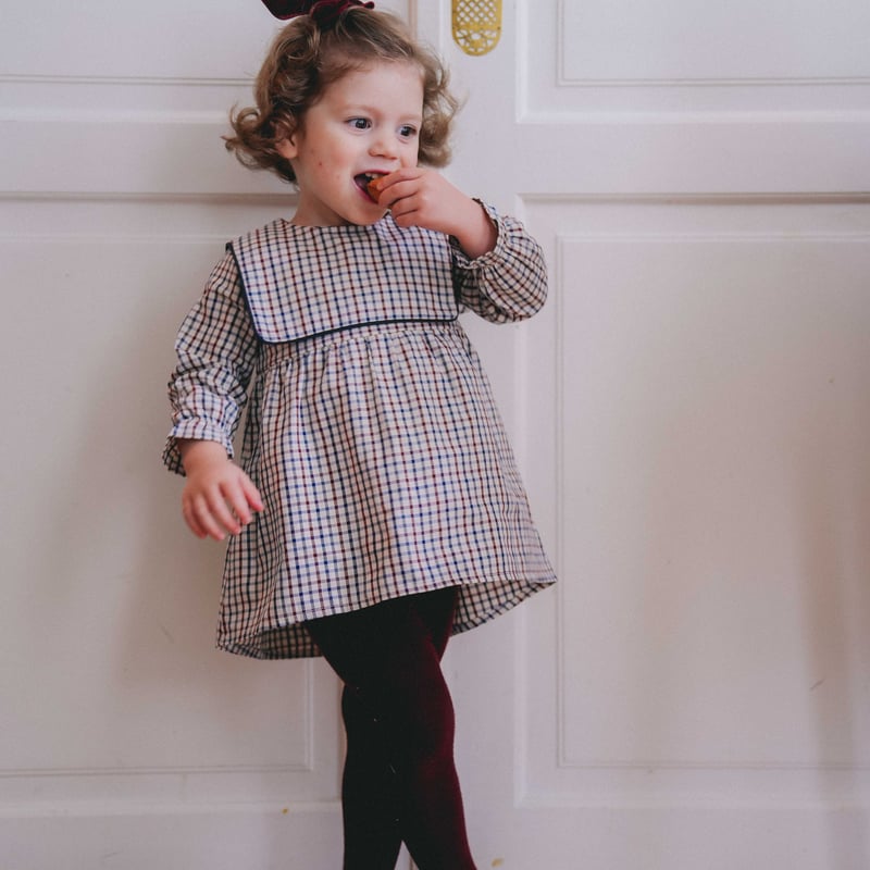 ワンピース FISH&KIDS PATCHWORK DRESS WITH COLLAR FISH & KIDS〛 PATCHWORK DRESS WITH COLLAR (Kids and Women