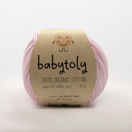 【毛糸】100% Organic Cotton Yarn - PASTEL PINK / babytoly