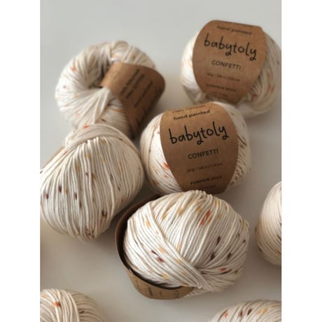 【毛糸】100% Peruvian Pima Cotton Yarn - Pumpkin Spice (confetti) / babytoly
