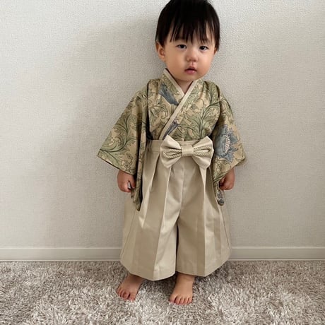 【納期:1〜2週間で発送】袴は4色から選べます。Hand made オリジナル袴 "Anemone Beige" / pieni kukka