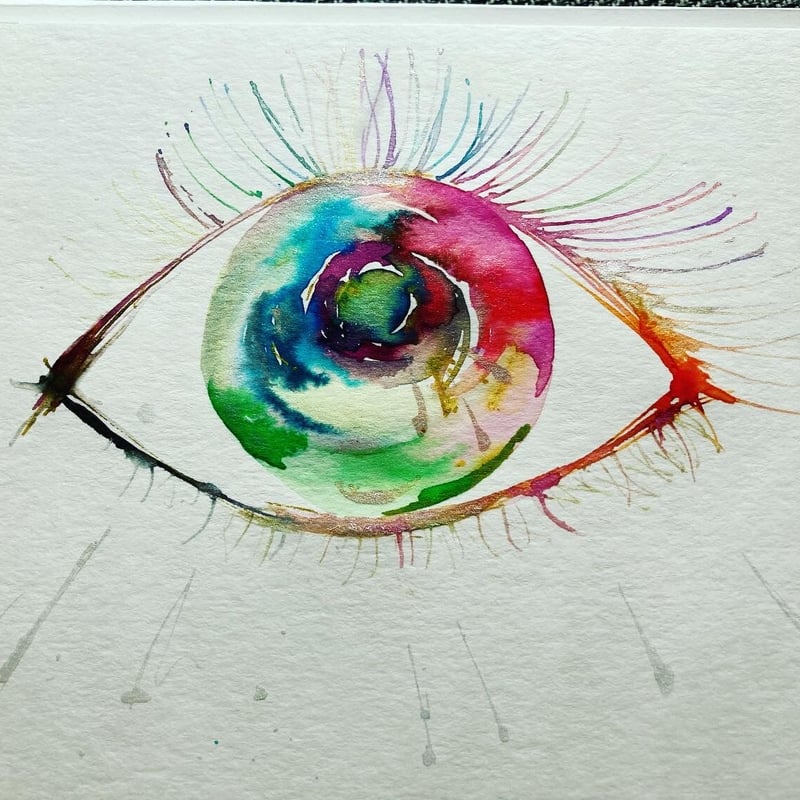 水彩による抽象作品22.7×15.8