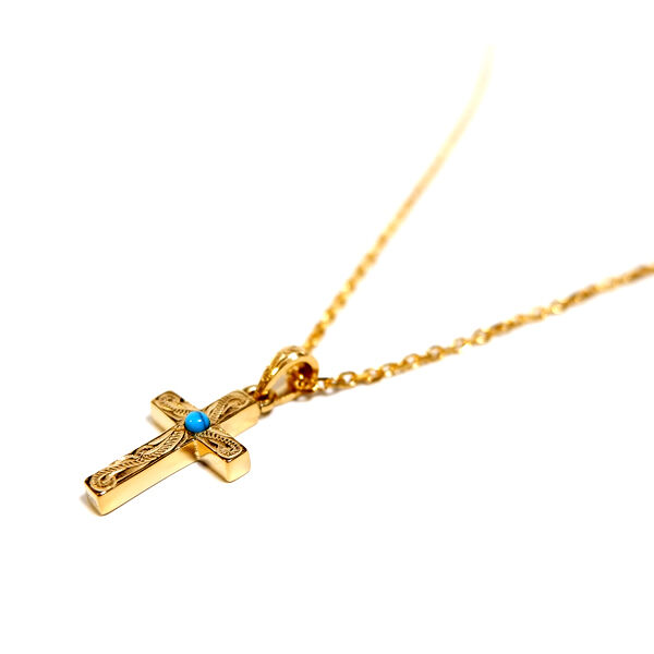 ハワイアンジュエリー 十字架 ターコイズ ネックレス crosstop_pw-nkcr-tq