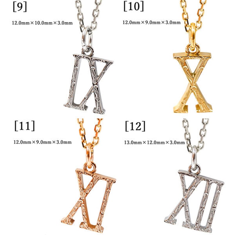 ローマ数字チャーム ペンダントトップ ハワイアンジュエリー