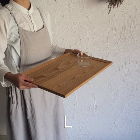 卓上膳　クリ　Lサイズ《クリア/古材色》/トレー/お盆