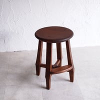 円盤型スツール　ステップ付き　/赤褐色