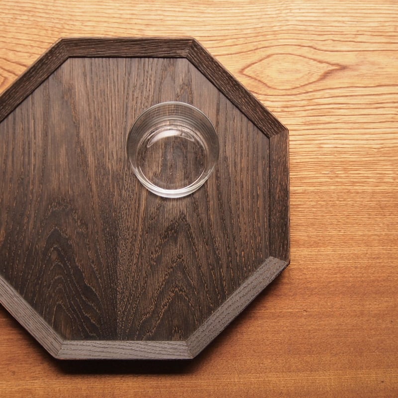 八角の卓上膳 ナラの鉄媒染仕上げ/トレー/お盆/お膳 | キグラシ家具