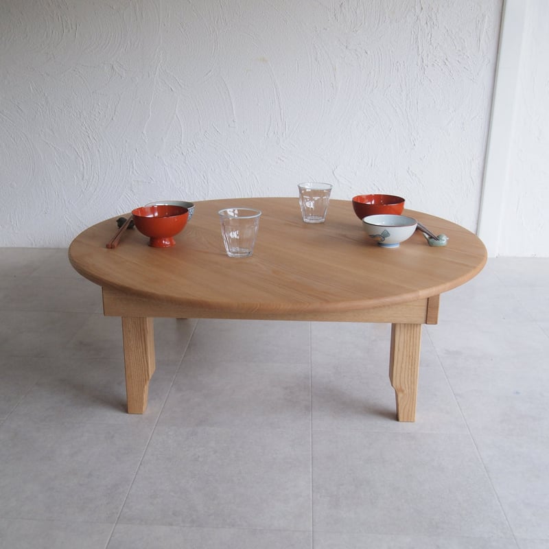 受注生産品』丸ちゃぶ台【折れ脚金具仕様】Φ80cm/Φ90cm クリ