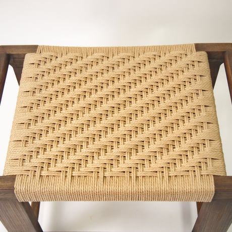 ECスツール【ECST】ケヤキ古色/ヘリンボーン編み