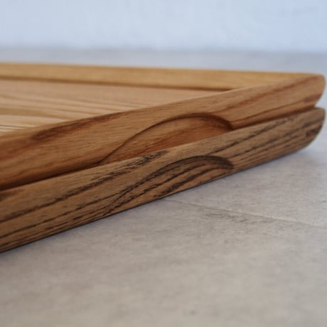 卓上膳　クリ　Lサイズ《クリア/古材色》/トレー/お盆