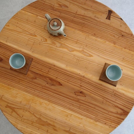 ちゃぶ台【折れ脚金具仕様】/スギ　チギリ入り