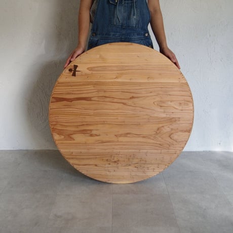 ちゃぶ台【折れ脚金具仕様】/スギ　チギリ入り　Φ80cm
