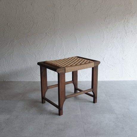 ECスツール【ECST】ケヤキ古色/ヘリンボーン編み