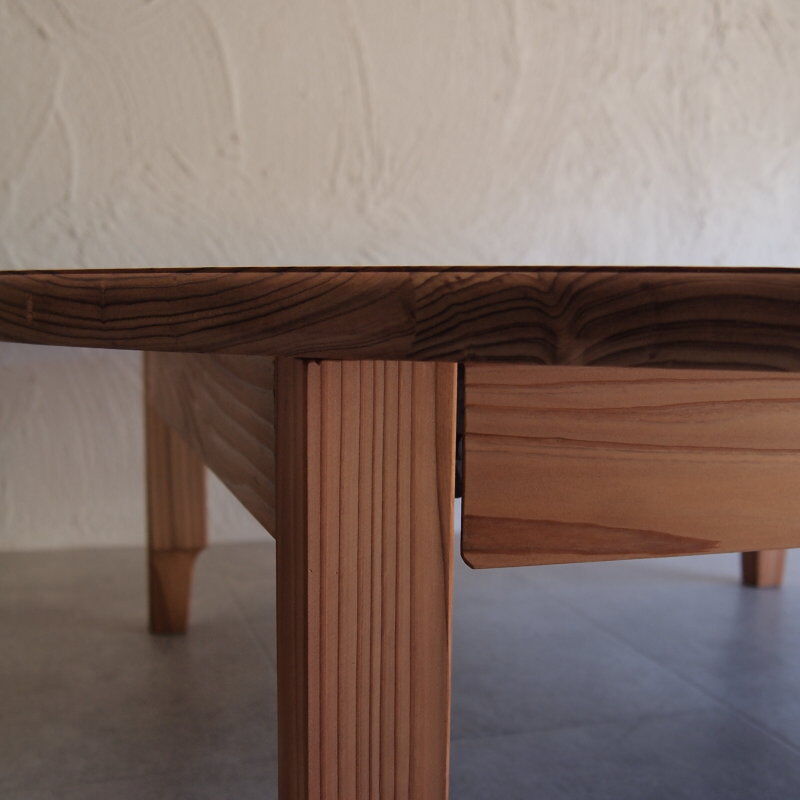 ちゃぶ台【折れ脚金具仕様】スギ チギリ入り | キグラシ家具工房